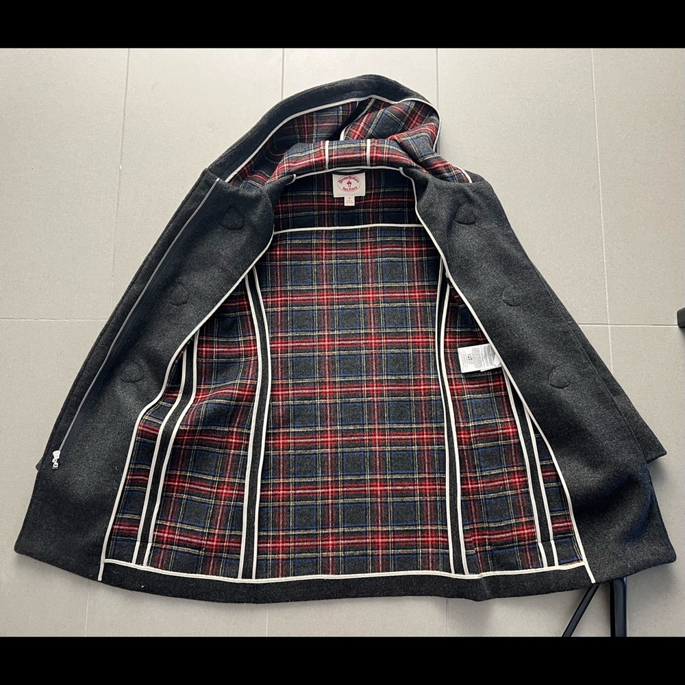 Brooks brothers red fleece gray wool coat - Picture 2 of 4